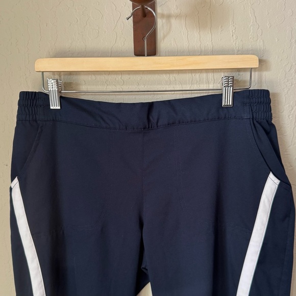 NIKE Vintage Y2K Athletic Capri Pants Navy with White Stripe Pull-On Size Large - Picture 7 of 16